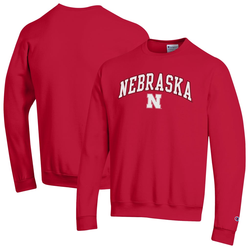  Nebraska Huskers Champion Arch Over Logo Pullover Sweatshirt - Scarlet